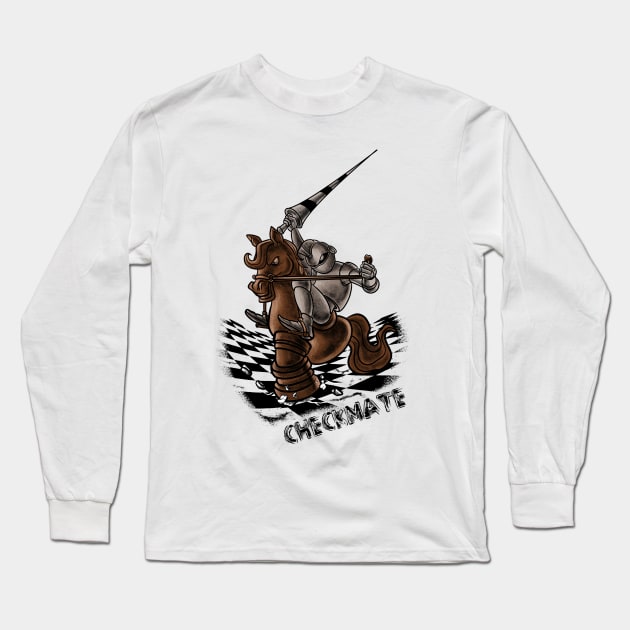 Horsepower Checkmate: Equestrian Excellence Unleashed Long Sleeve T-Shirt by Holymayo Tee